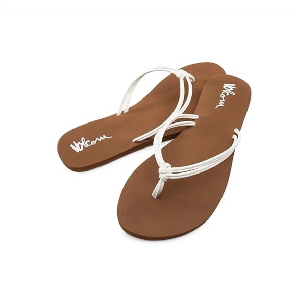 Volcom Women's Tan and White Sandals - Picture 1 of 4